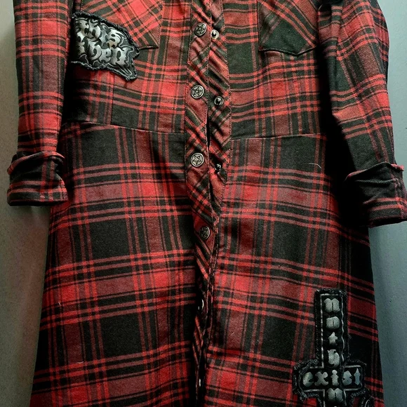 Killstar Red and Black Plaid Mini Dress - Picture 4 of 4